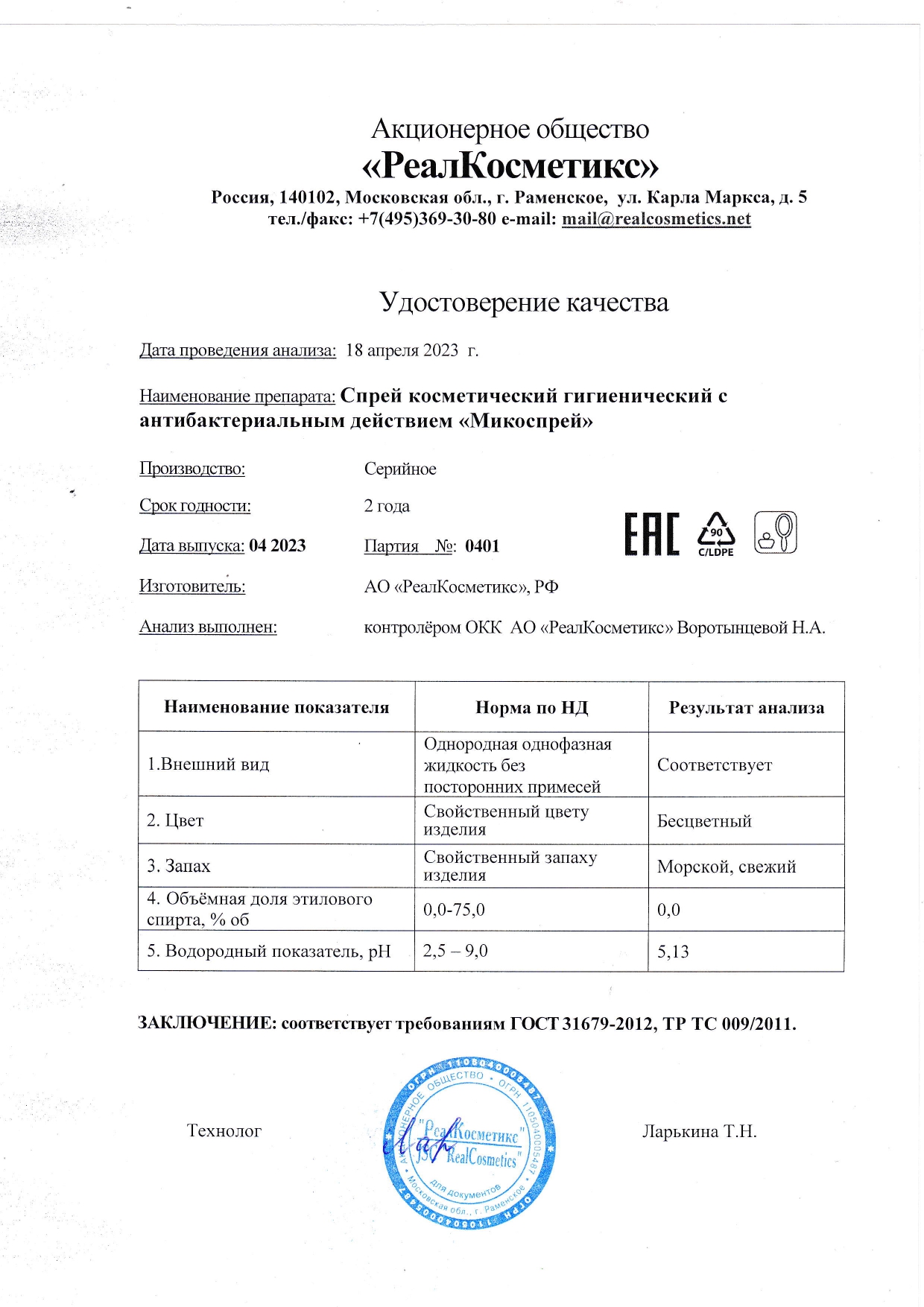 Паспорт №0420230401